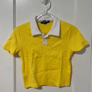 Yellow cropped T shirt